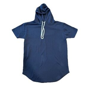 Ohoo & Company Men's Short Sleeve Navy Blue Hoodie Size Medium